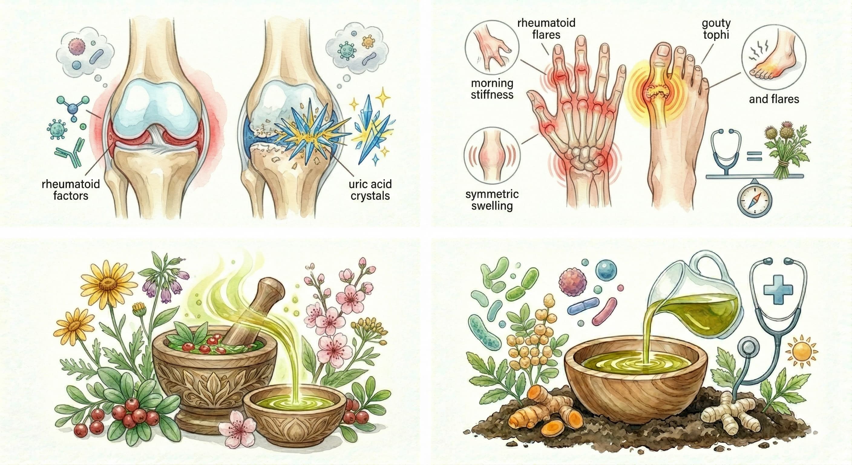 التهاب المفاصل الروماتويدي والنقرس: العلاج الطبيعي الشامل